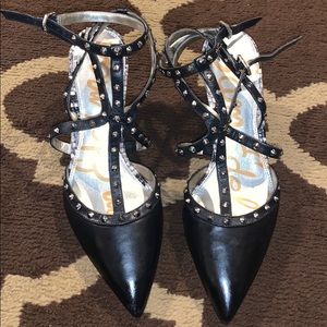 Sam Edelman snake skin heel black w/ silver spike